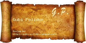 Gubi Polidor névjegykártya